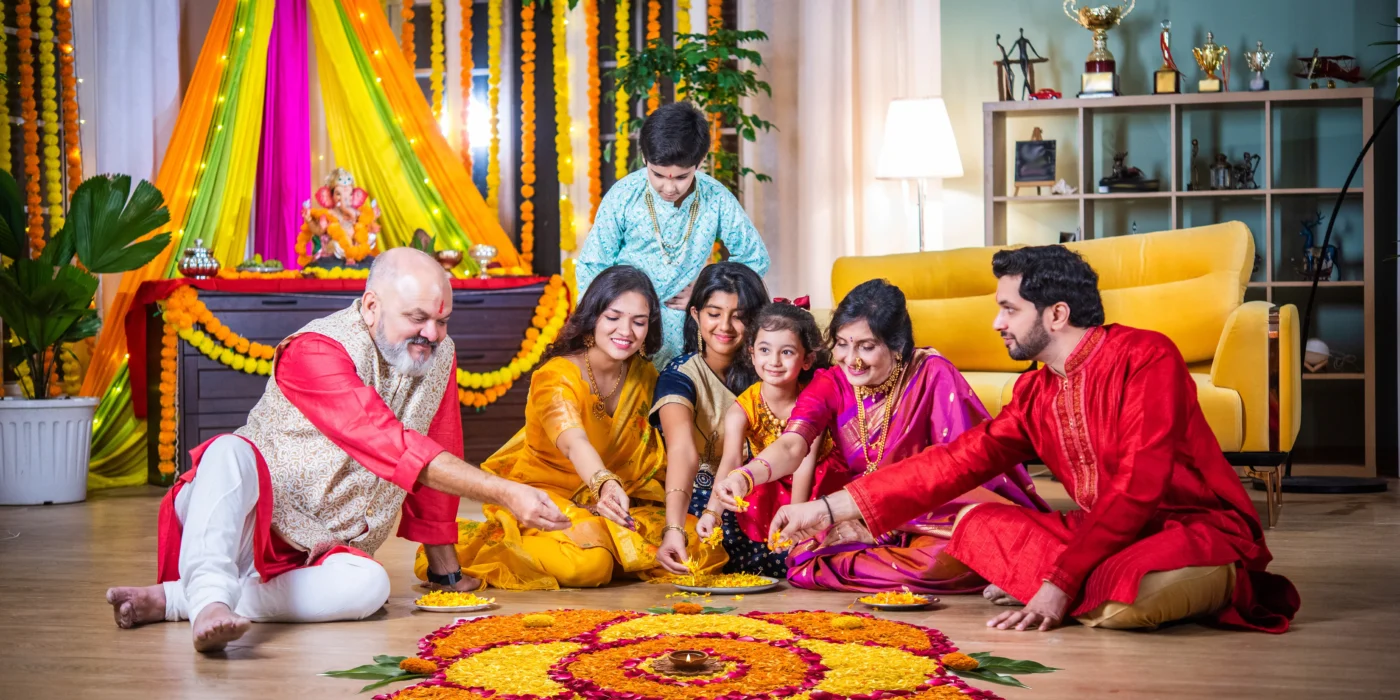 Festival celebrations in villas